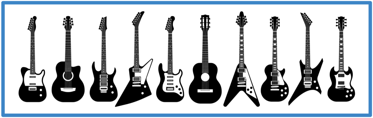 Olika typer av gitarrer och deras huvuden